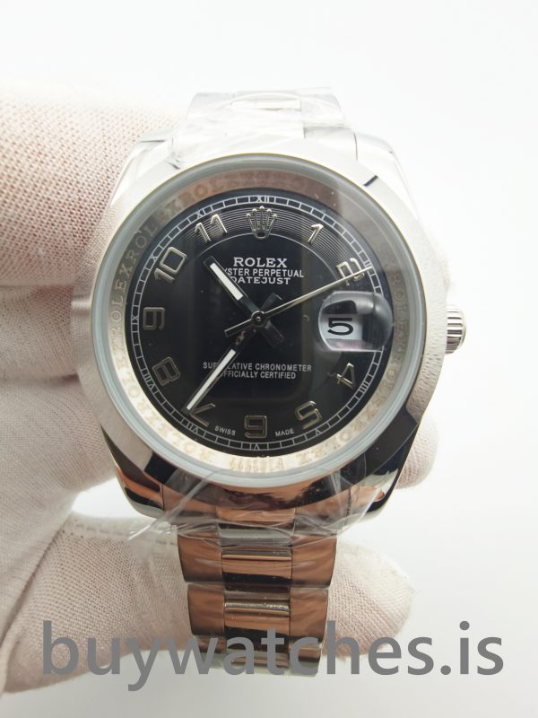 Rolex Datejust 116200 Relógio Automático Preto 36mm de Aço Inoxidável 904L