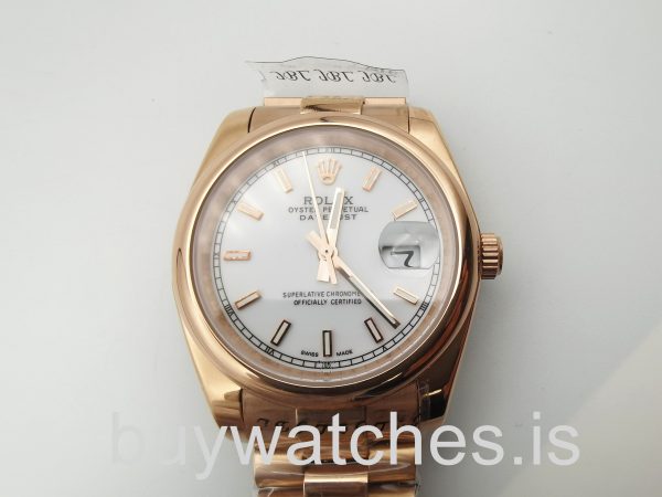 Rolex Datejust 4467 Relógio automático unissex 36 mm ouro rosa 18k