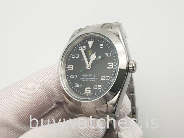 Rolex Air-king 116900 Relógio Automático Masculino Preto 40mm Aço