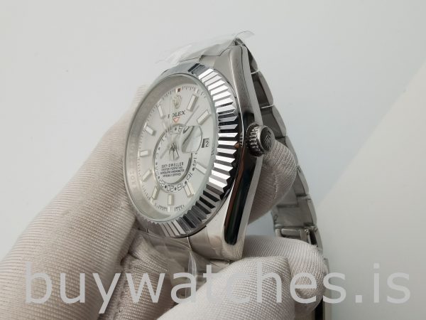 Rolex Sky-Dweller 326934 Relógio de aço homem 42 mm com mostrador branco
