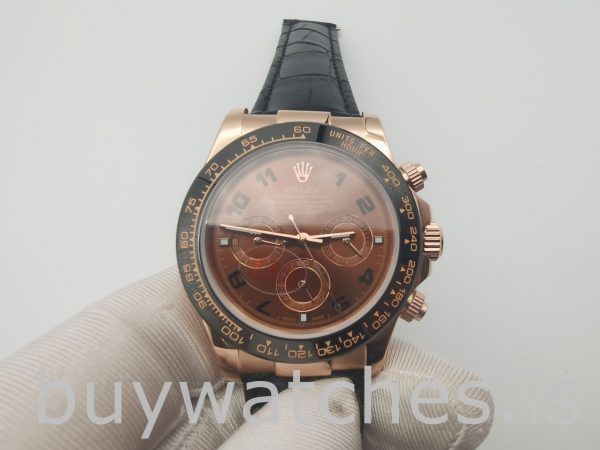 Rolex Daytona 116515 Relógio Automático de Couro 40mm Chocolate com Mostrador