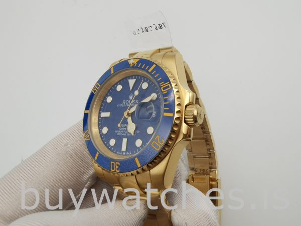 Rolex Submariner 116618LB Relógio masculino 40 mm com mostrador azul
