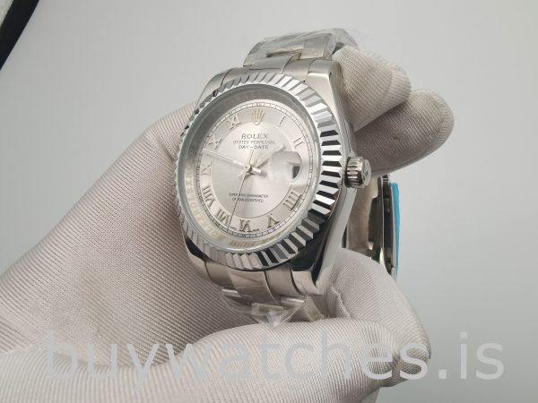 Rolex Datejust 4770 Relógio de algarismos romanos 41 mm para homens brancos