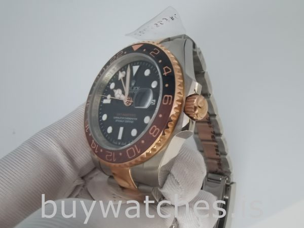Rolex GMT-Master 126711 Relógio masculino com mostrador preto em aço de 40 mm