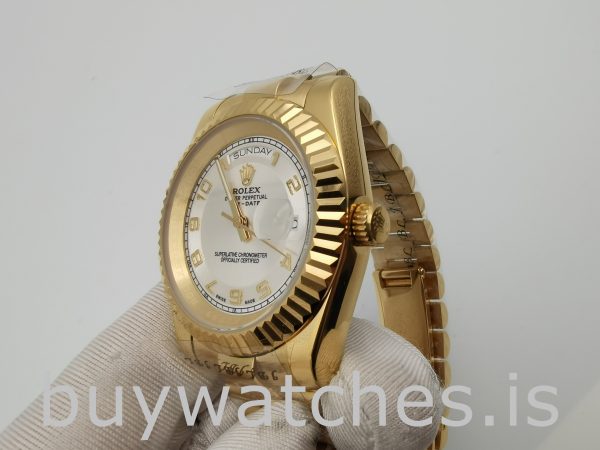 Rolex Day-Date II 218238 Relógio masculino com mostrador prateado 41 mm