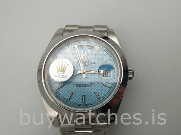 Rolex Day-Date Relógio Automático Azul Stk Smth Men 40mm 3255