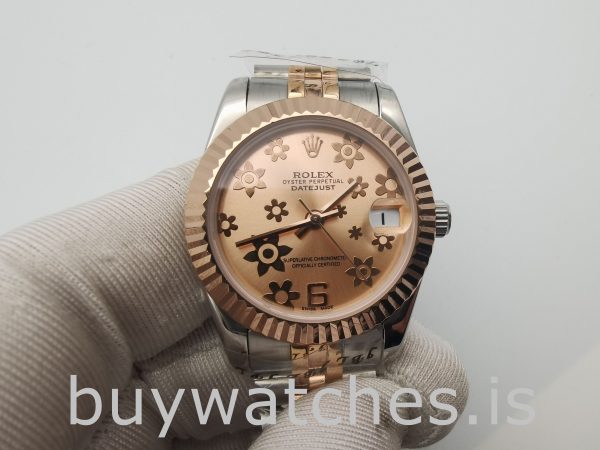 Rolex Datejust 178271 Relógio unissex com mostrador floral rosa 31 mm