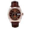 Rolex Sky-Dweller 326135 Relógio de couro com mostrador de chocolate 42 mm