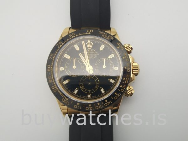 Rolex Cosmograph Daytona Relógio masculino de 40 mm com mostrador preto