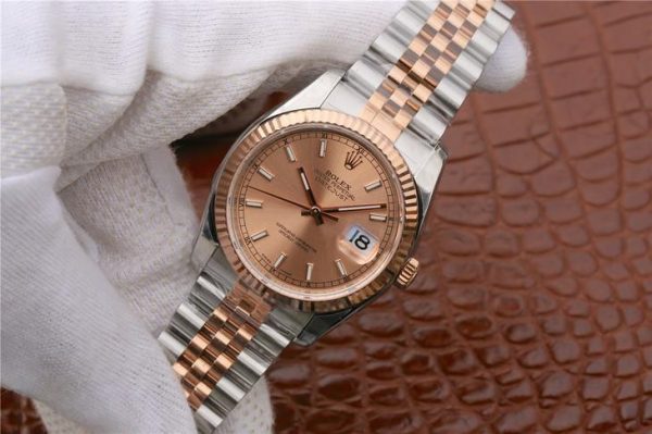 Rolex Datejust 116231 Replica Relógio Rose Gold Dial Ladys 36 mm