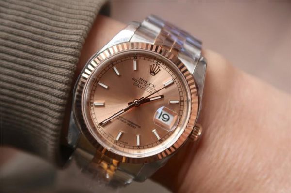 Rolex Datejust 116231 Replica Relógio Rose Gold Dial Ladys 36 mm