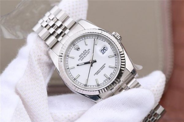 Rolex Datejust 116234 Replica Relógio feminino 36 mm com mostrador branco